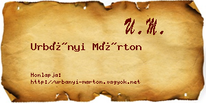 Urbányi Márton névjegykártya